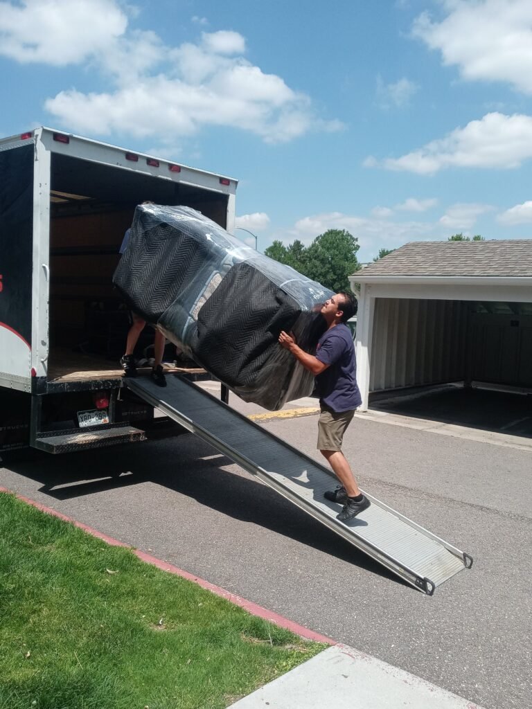 Enrique and Henry with the medium truck.